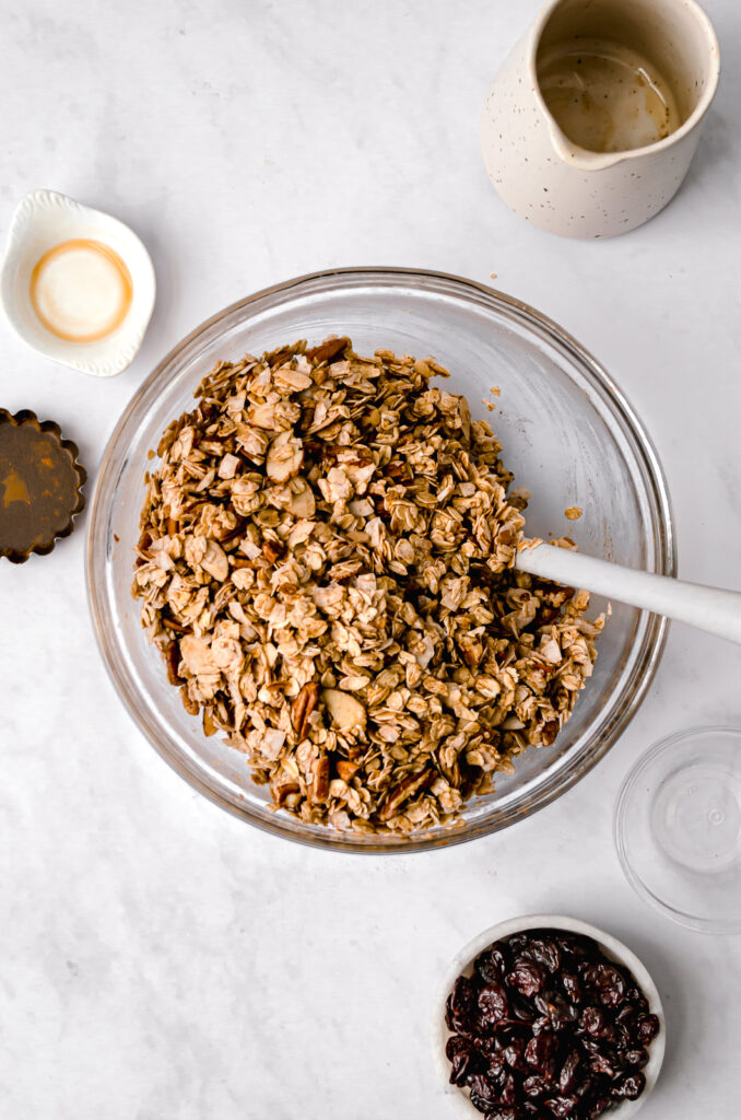 ingredients for homemade maple nut granola