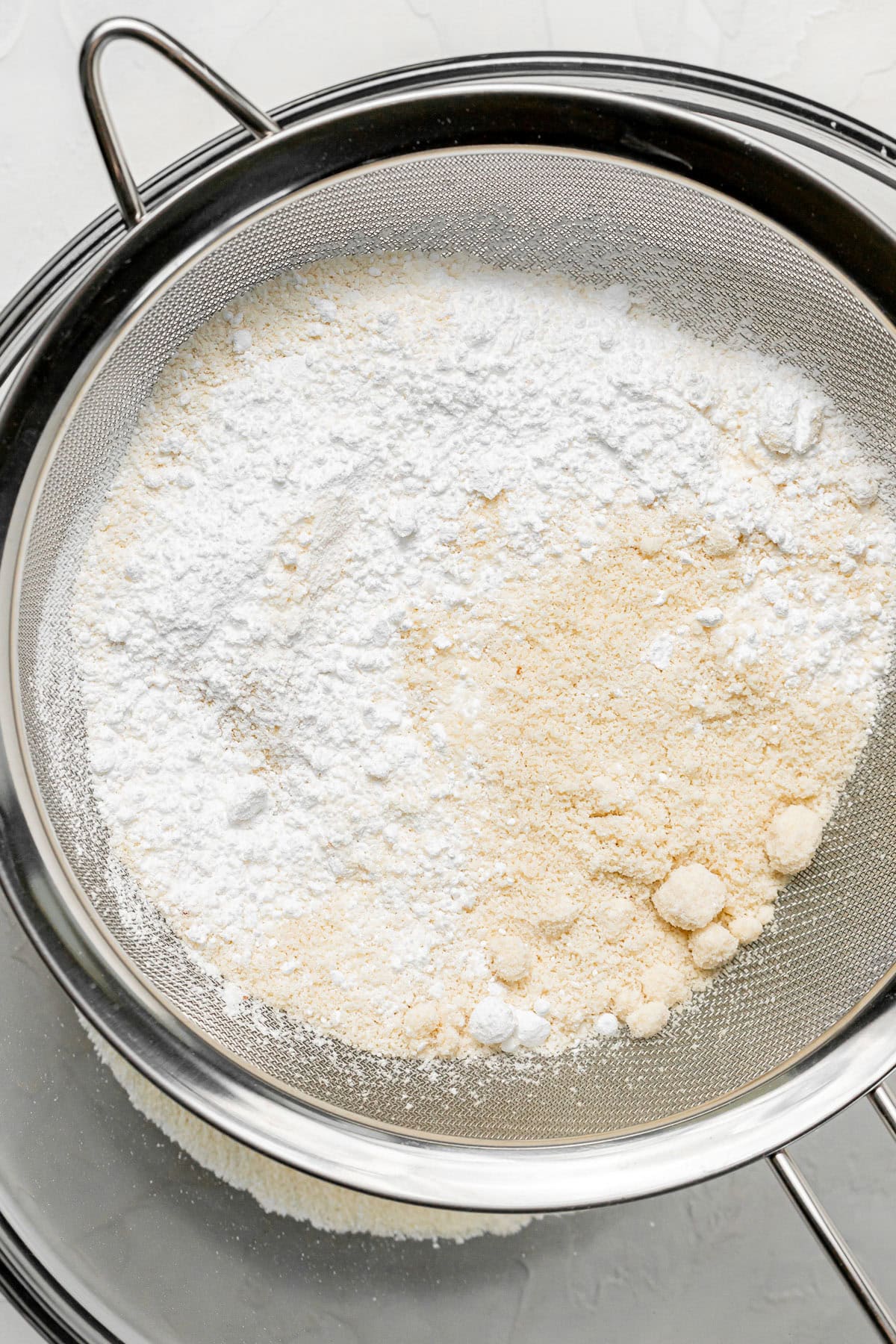 dry ingredients in sieve. 