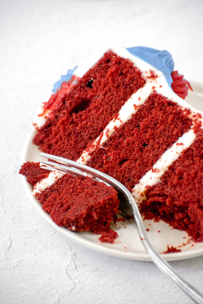 red velvet layer cake with cream cheese frosting