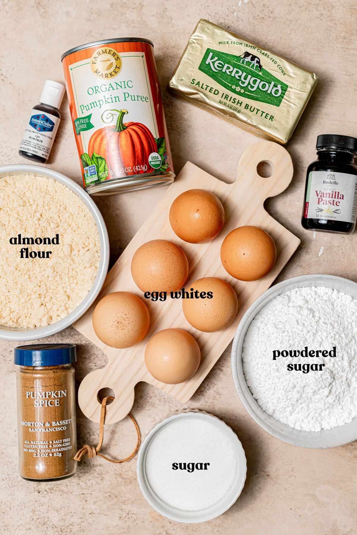 pumpkin macaron ingredients.