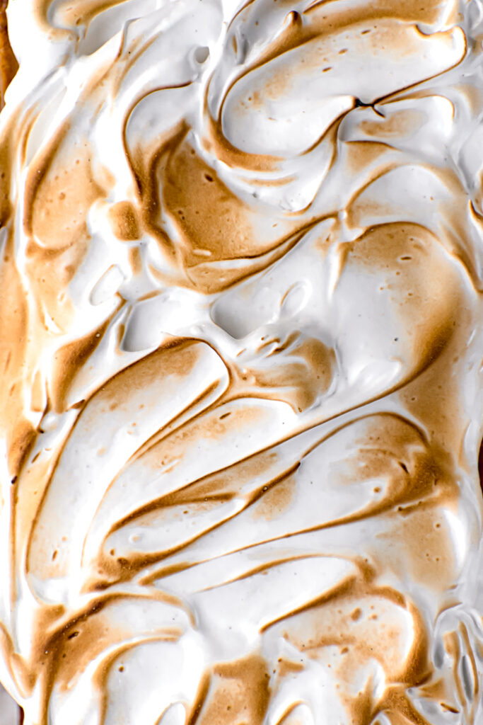 close-up of toasted meringue
