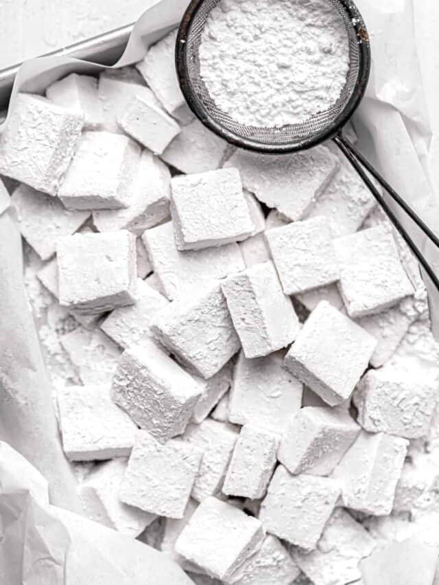 homemade marshmallows in small tray