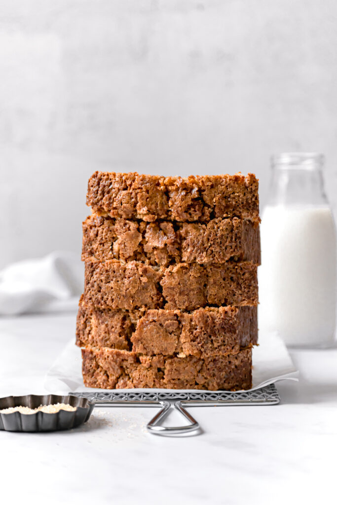 stacked brown butter banana bread