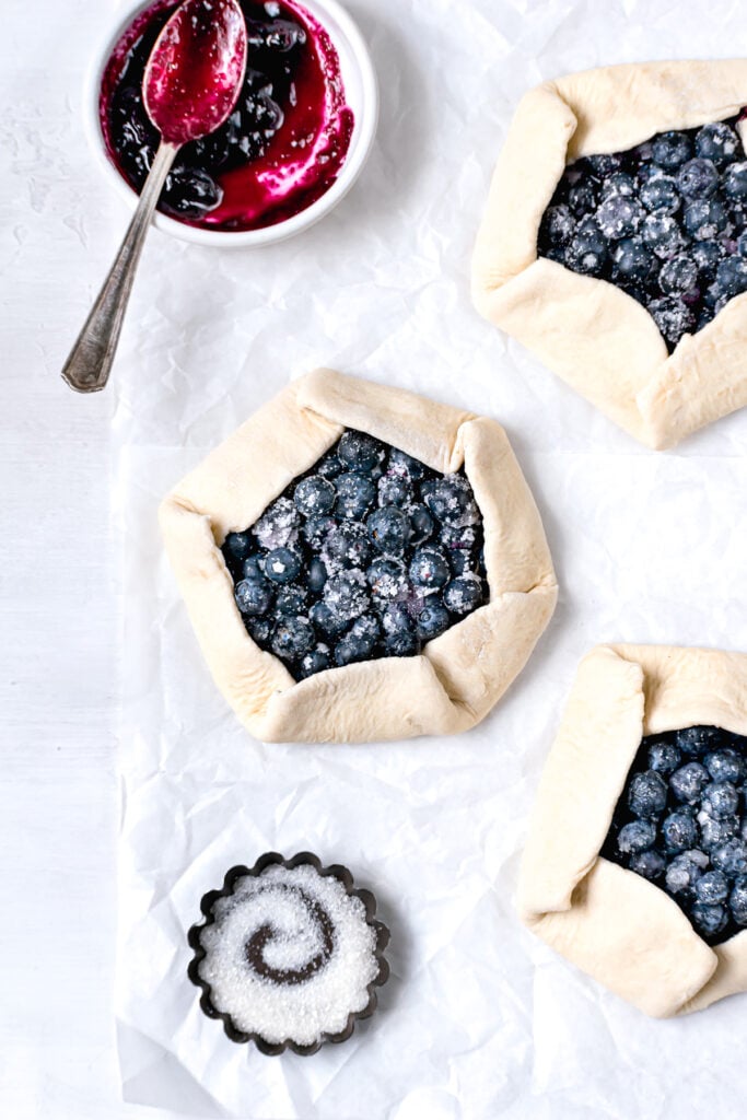 unbaked mini blueberry galettes