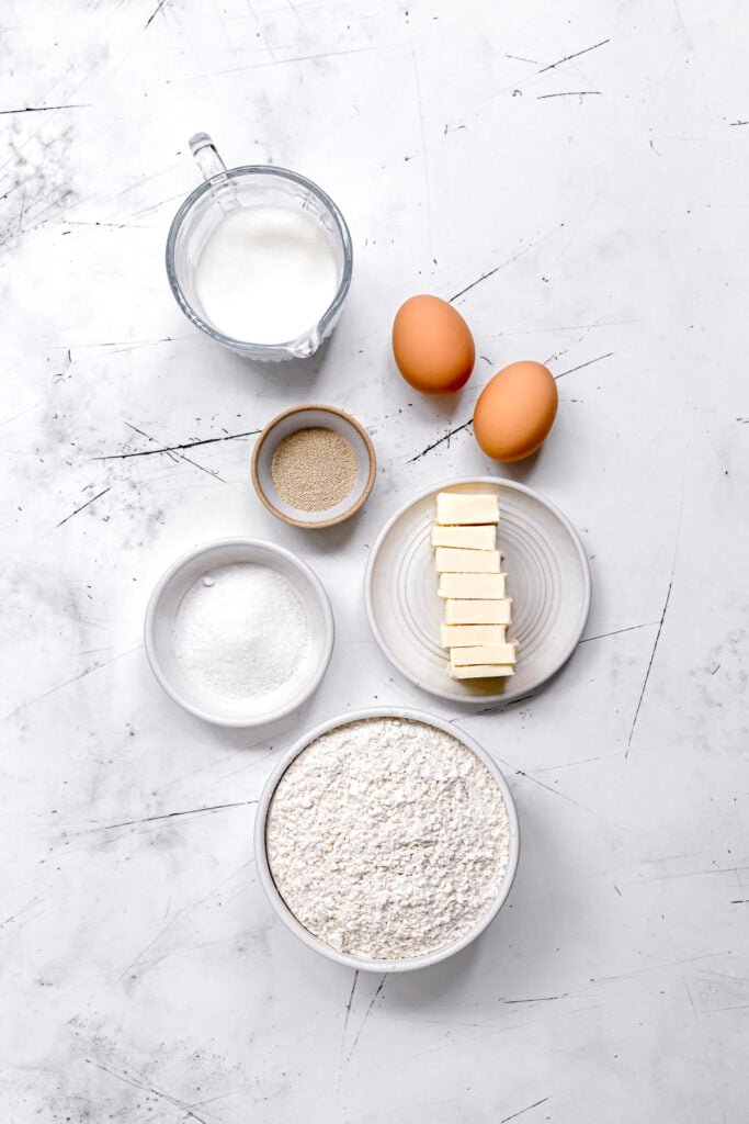 ingredients for chocolate brioche recipe