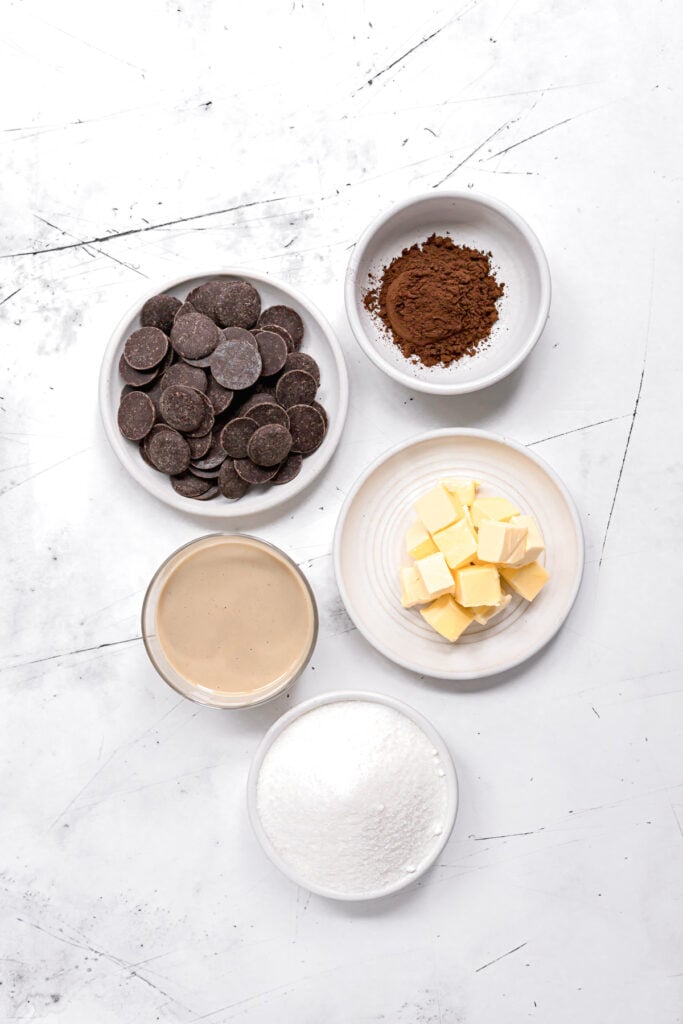 ingredients for chocolate tahini filling