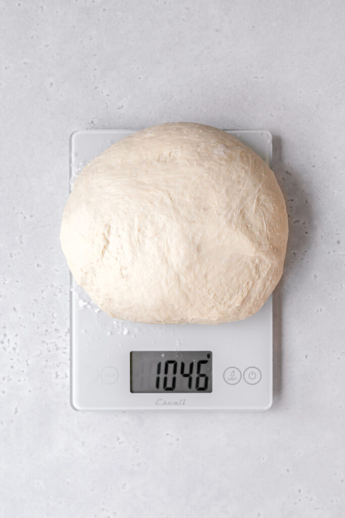 dough on scale