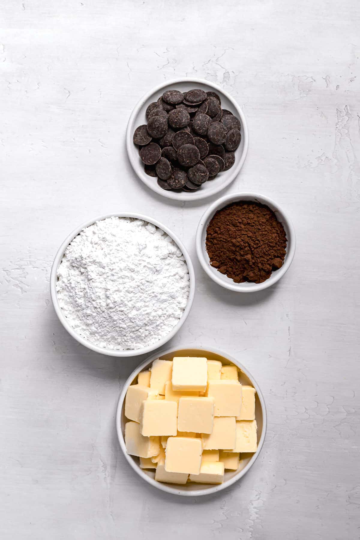 ingredients for the chocolate buttercream.
