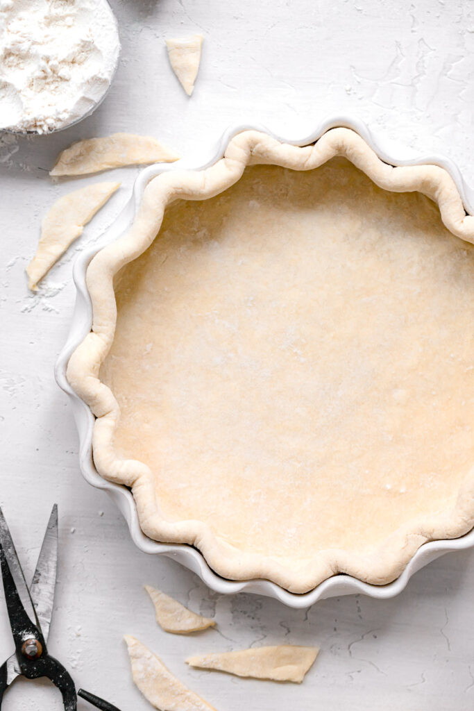 properly trimmed and crimped pie crust