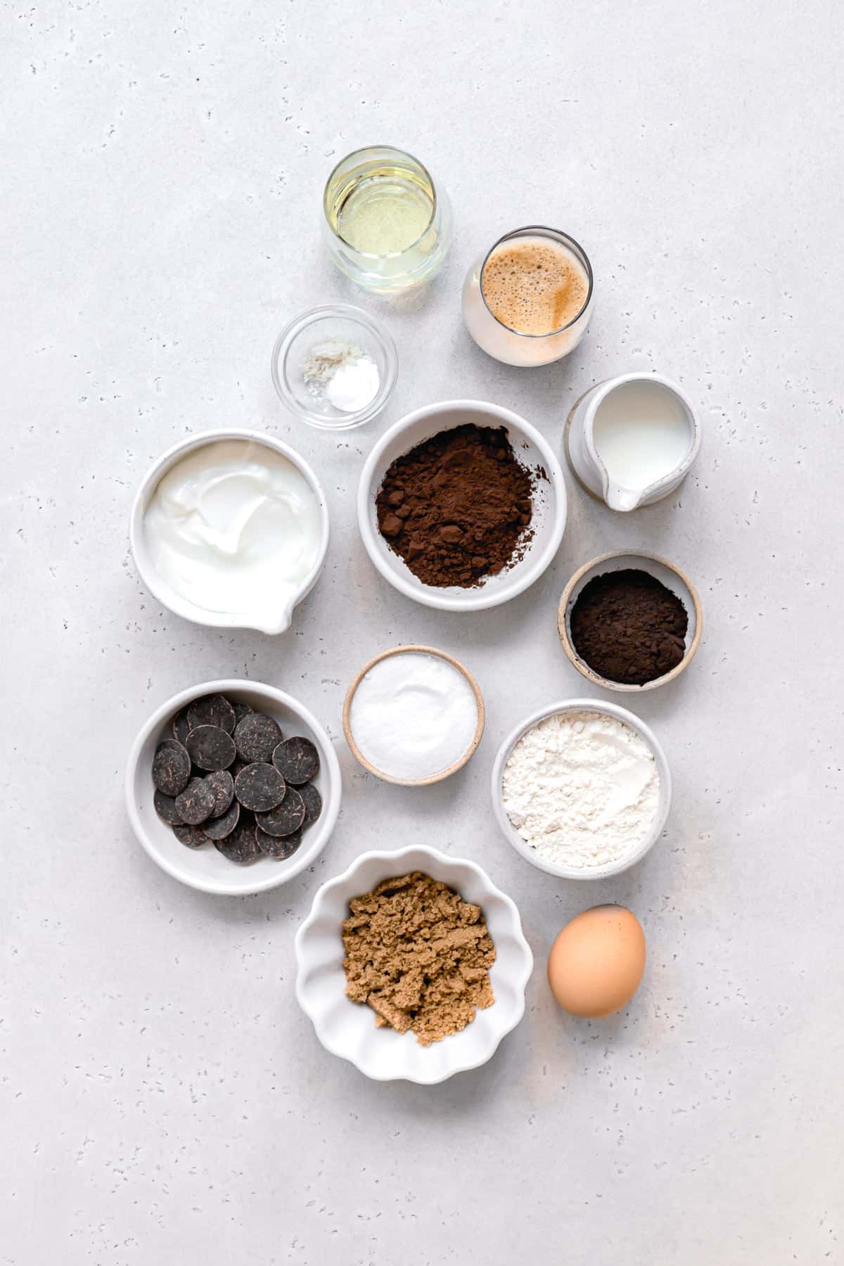ingredients for baked chocolate donut recipe.