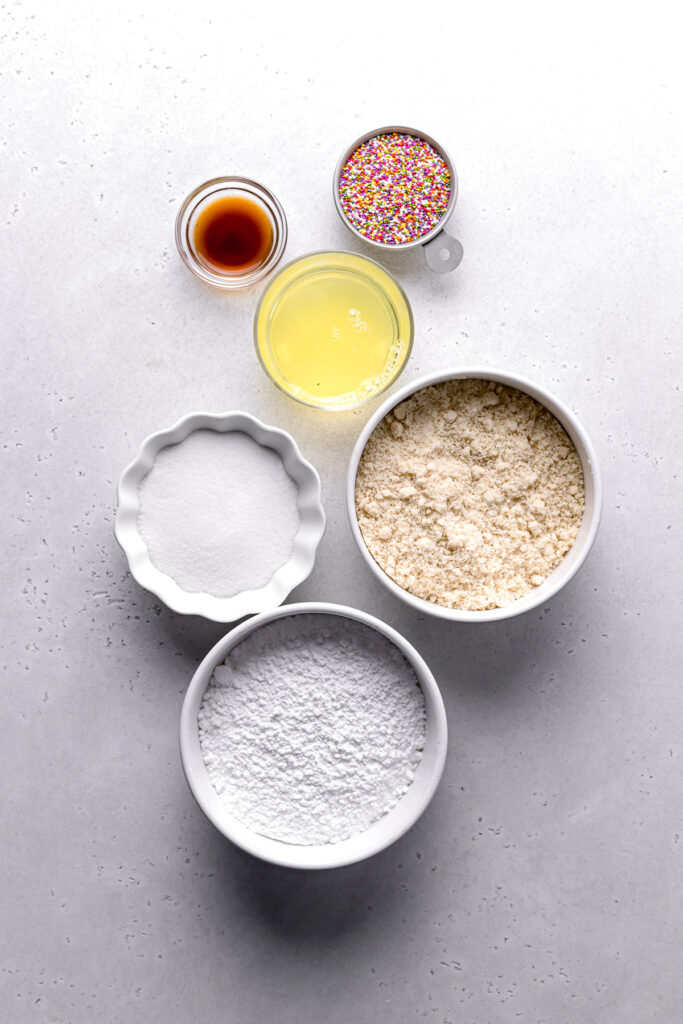 ingredients for birthday cake macarons