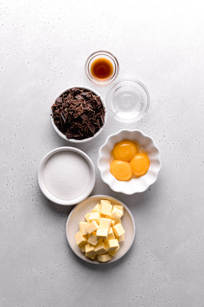 ingredients for chocolate french buttercream