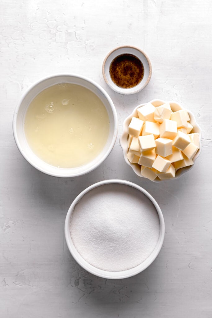 ingredients for vanilla swiss meringue buttercream 