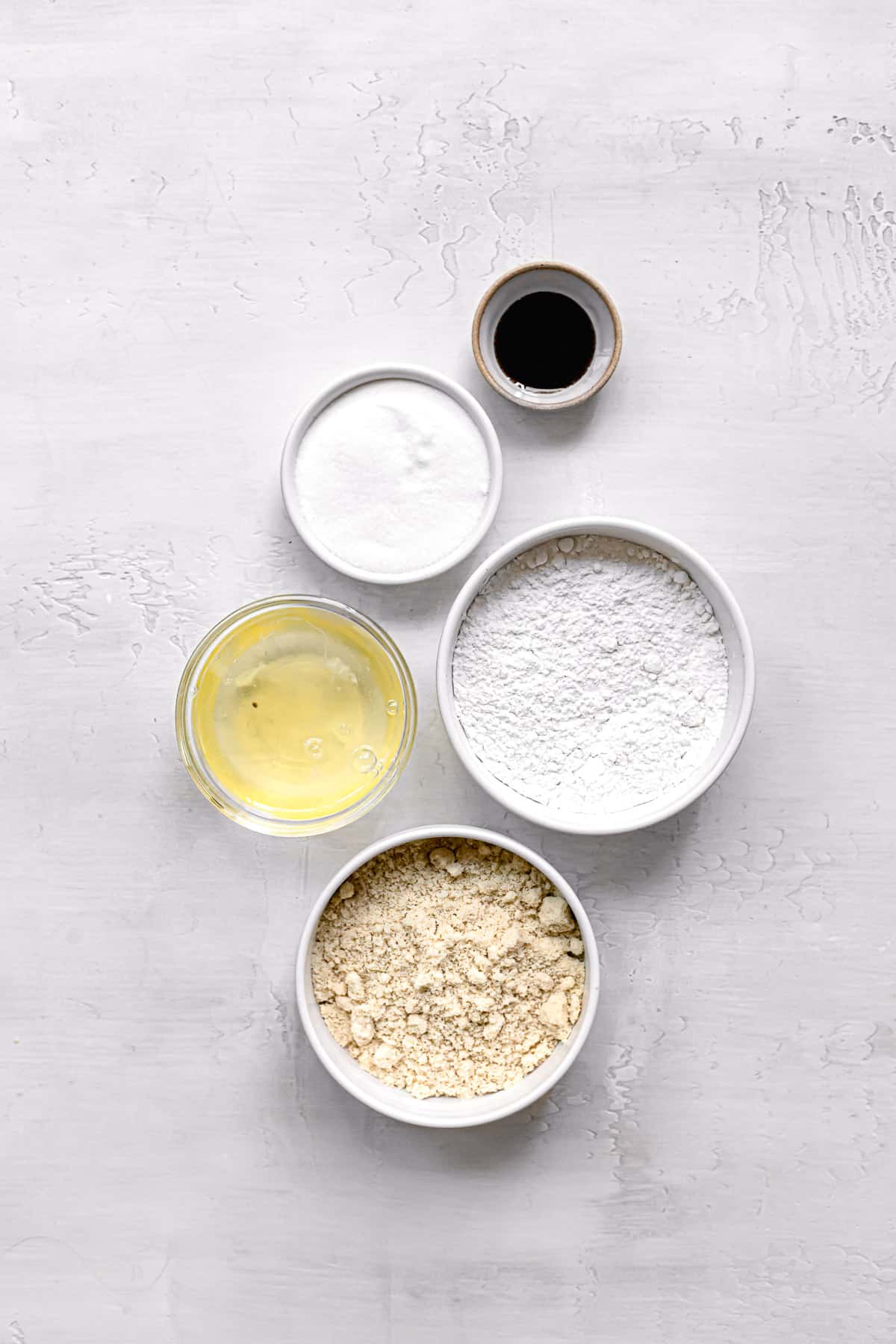 ingredients for vanilla macarons.