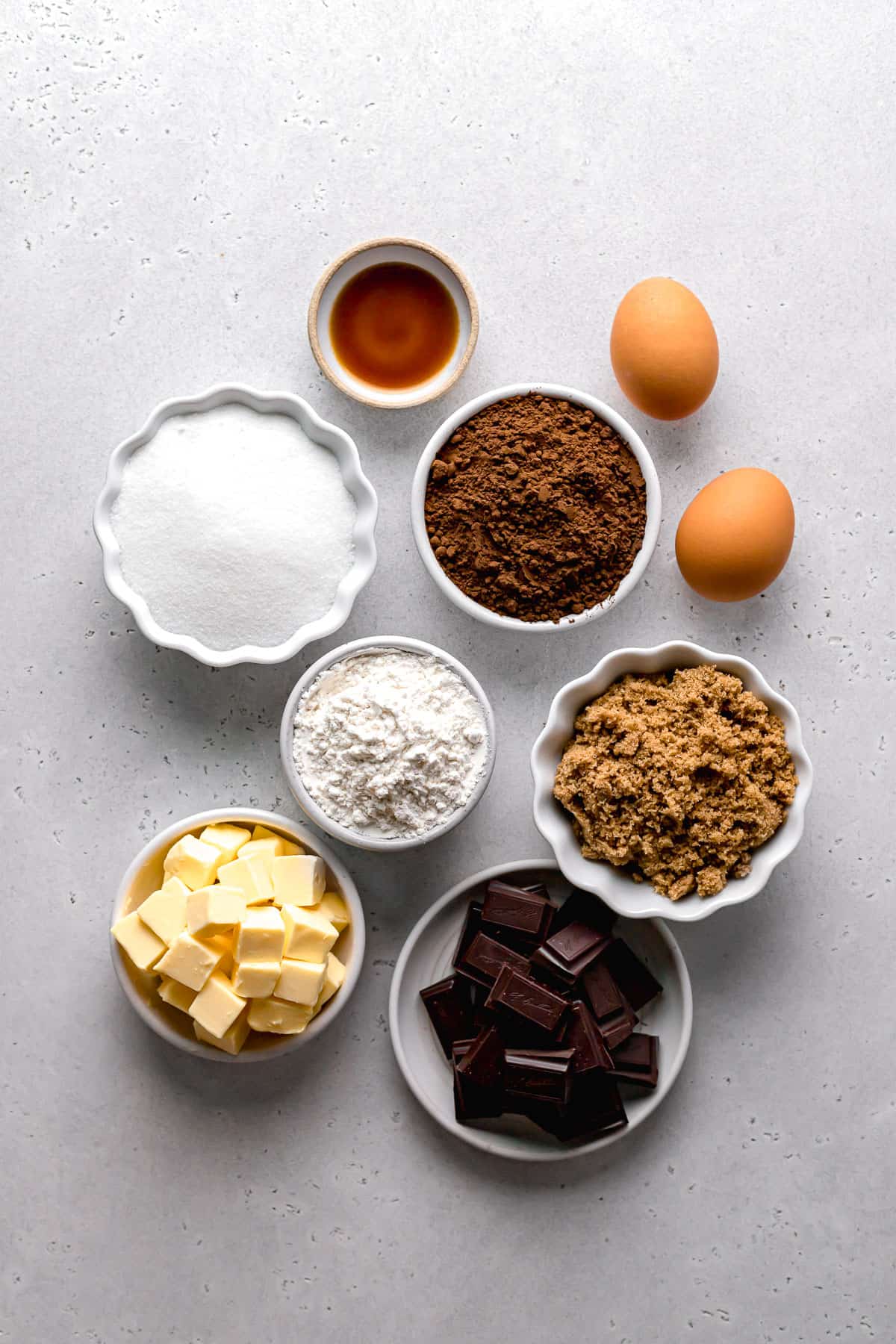ingredients for brownies.