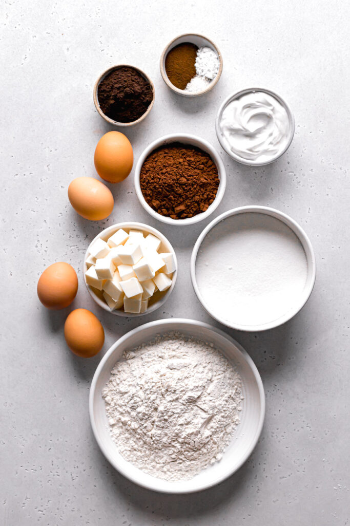 ingredients for chocolate pound cake recipe
