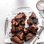 mini flourless chocolate cake cut into 6 slices