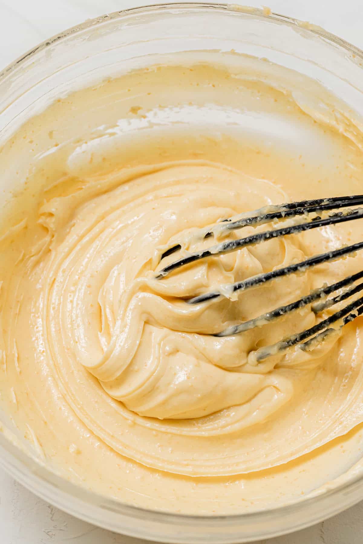 whipped brown butter in bowl.