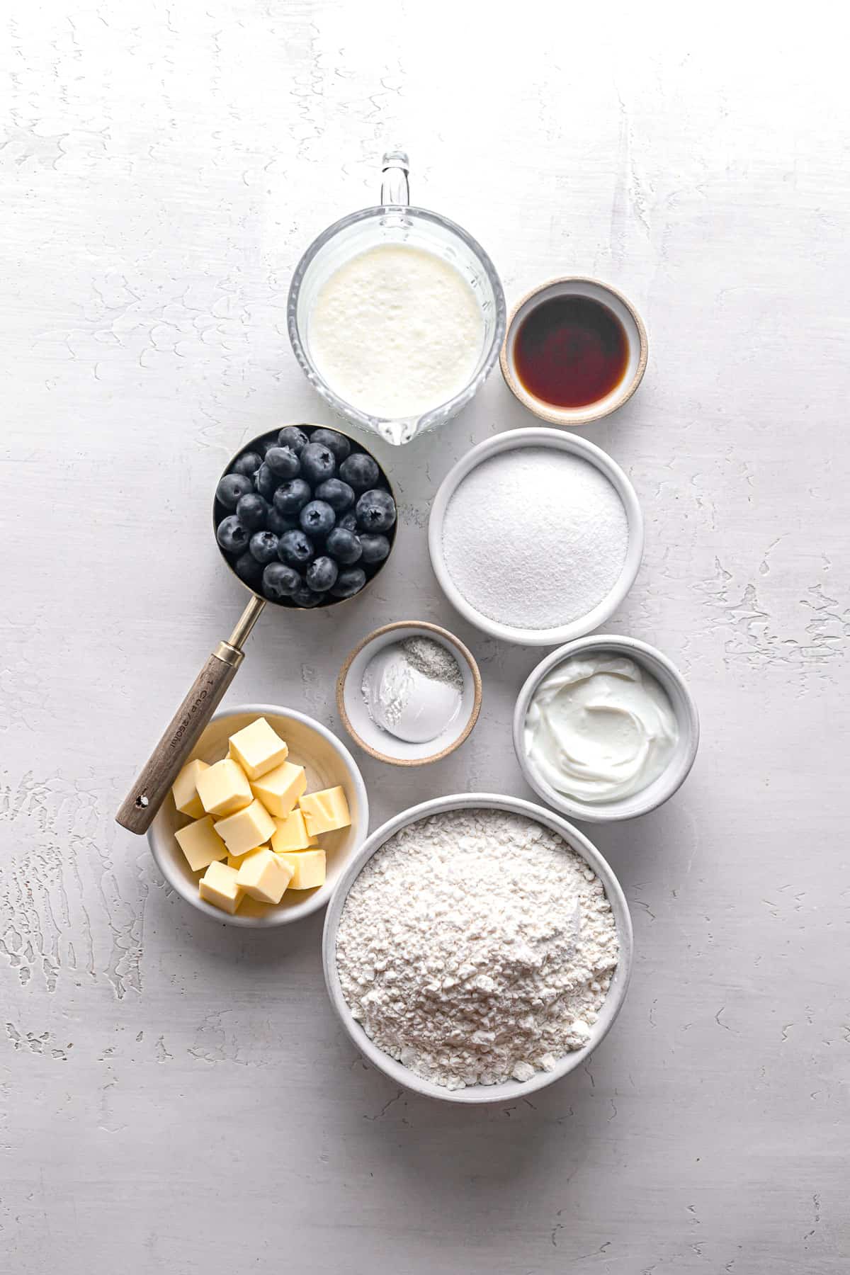 ingredients for blueberry scones.