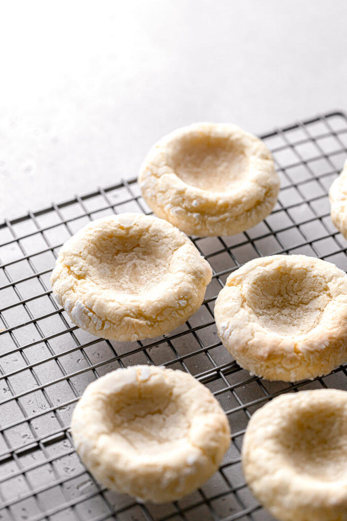 cream cheese cookies on wire rack