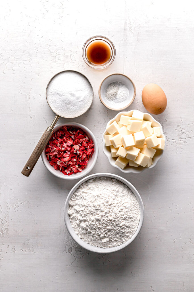 ingredients for freeze dried strawberry cookies
