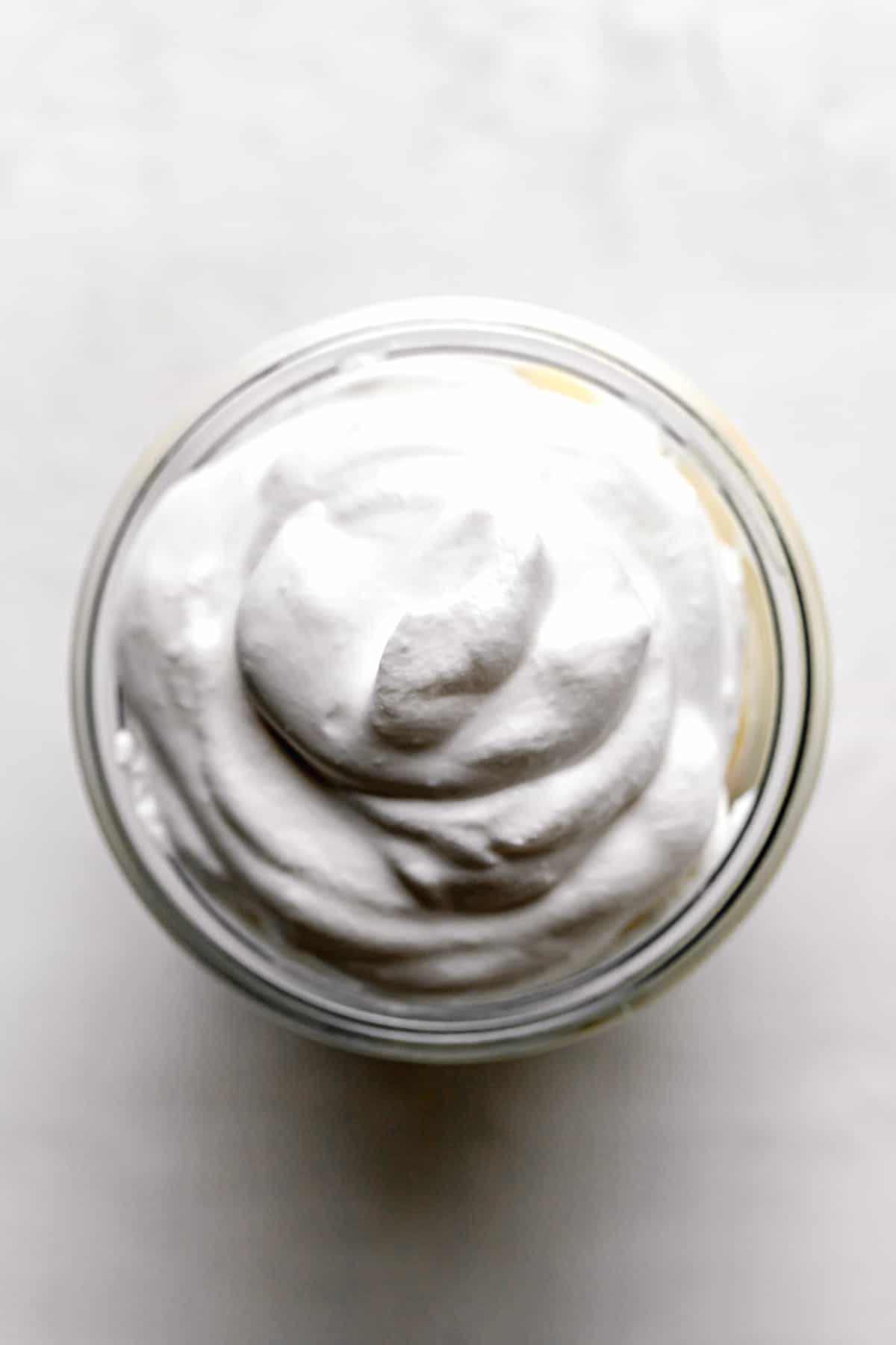 whipped cream layer added in jar