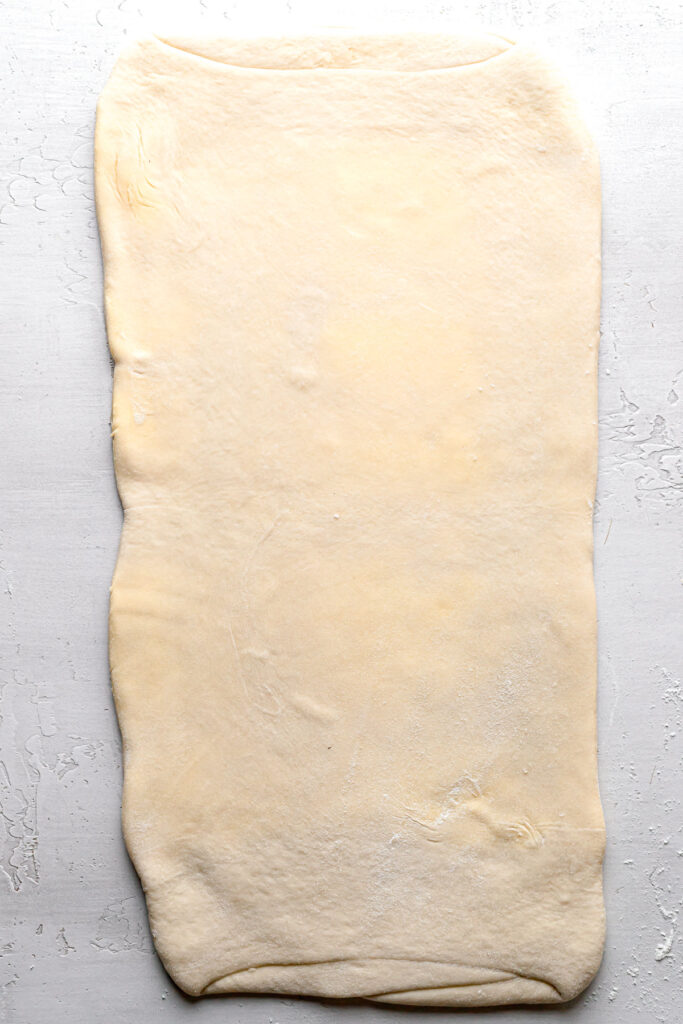 dough folded into long rectangle