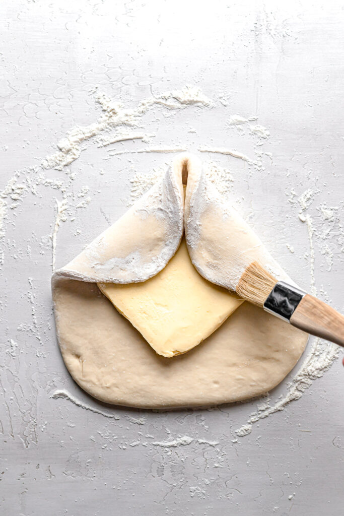 dough folded over butter block
