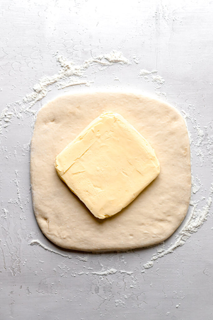 butter block in center of dough