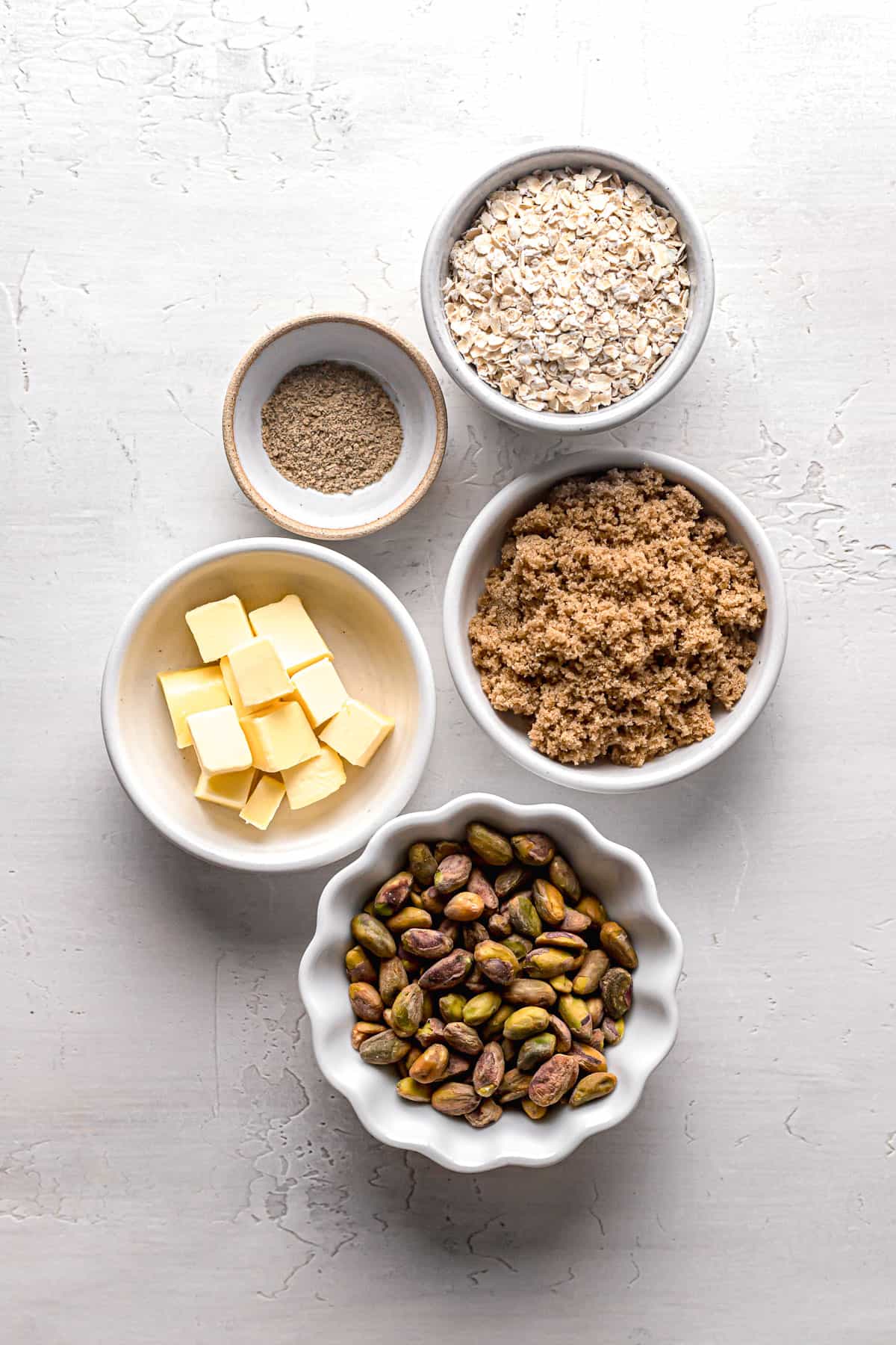 ingredients for oat streusel.