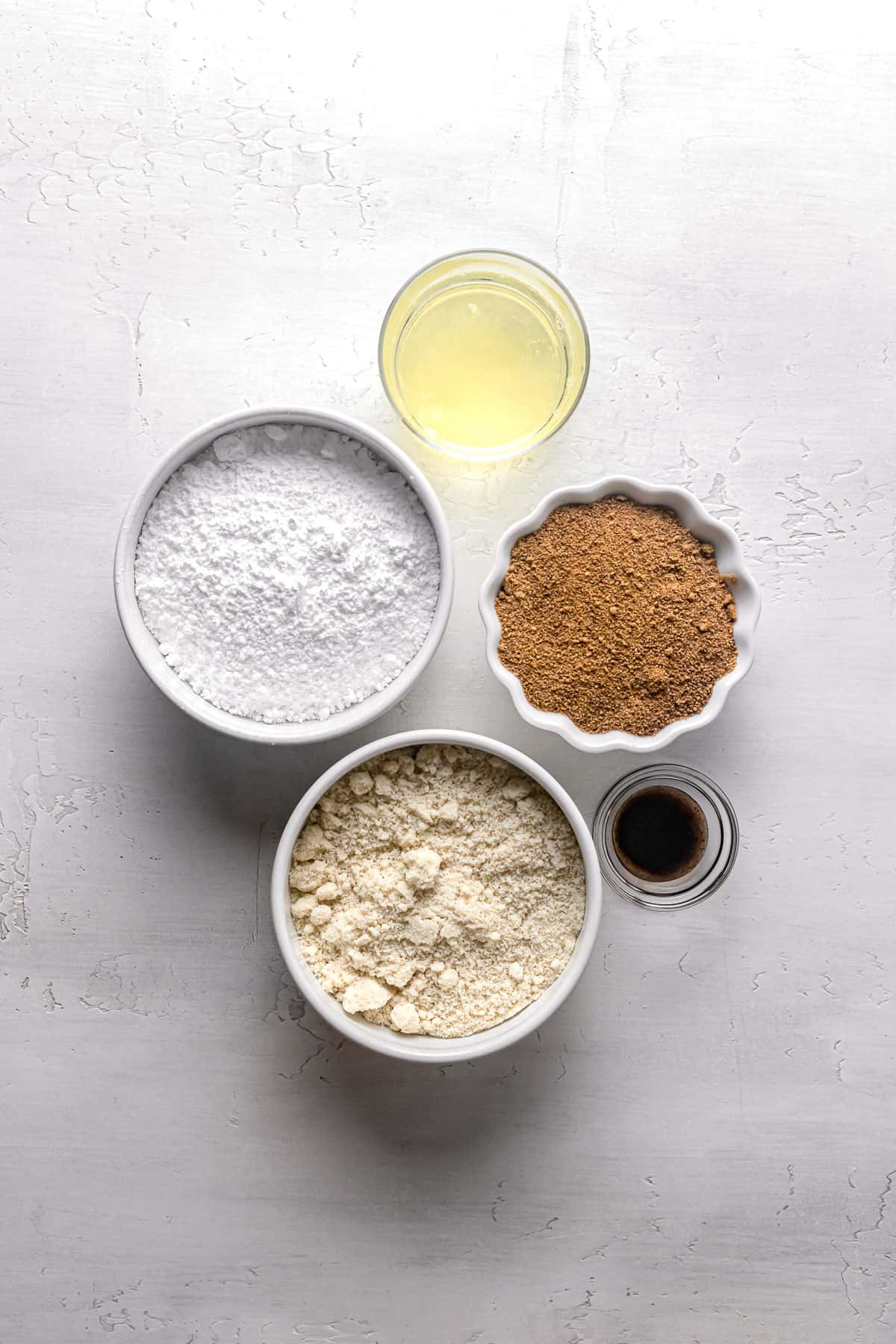 ingredients for the brown sugar macarons.