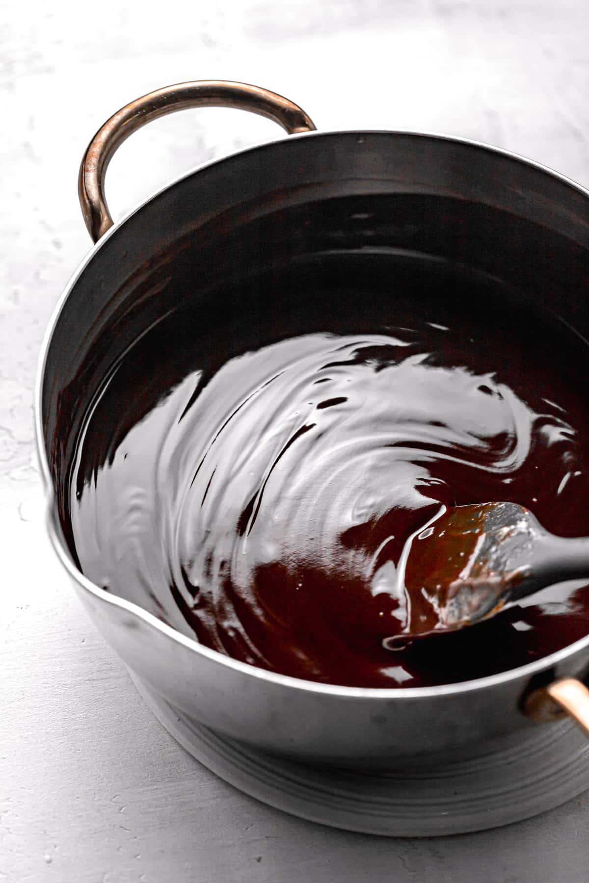 chocolate mixture in saucepan.