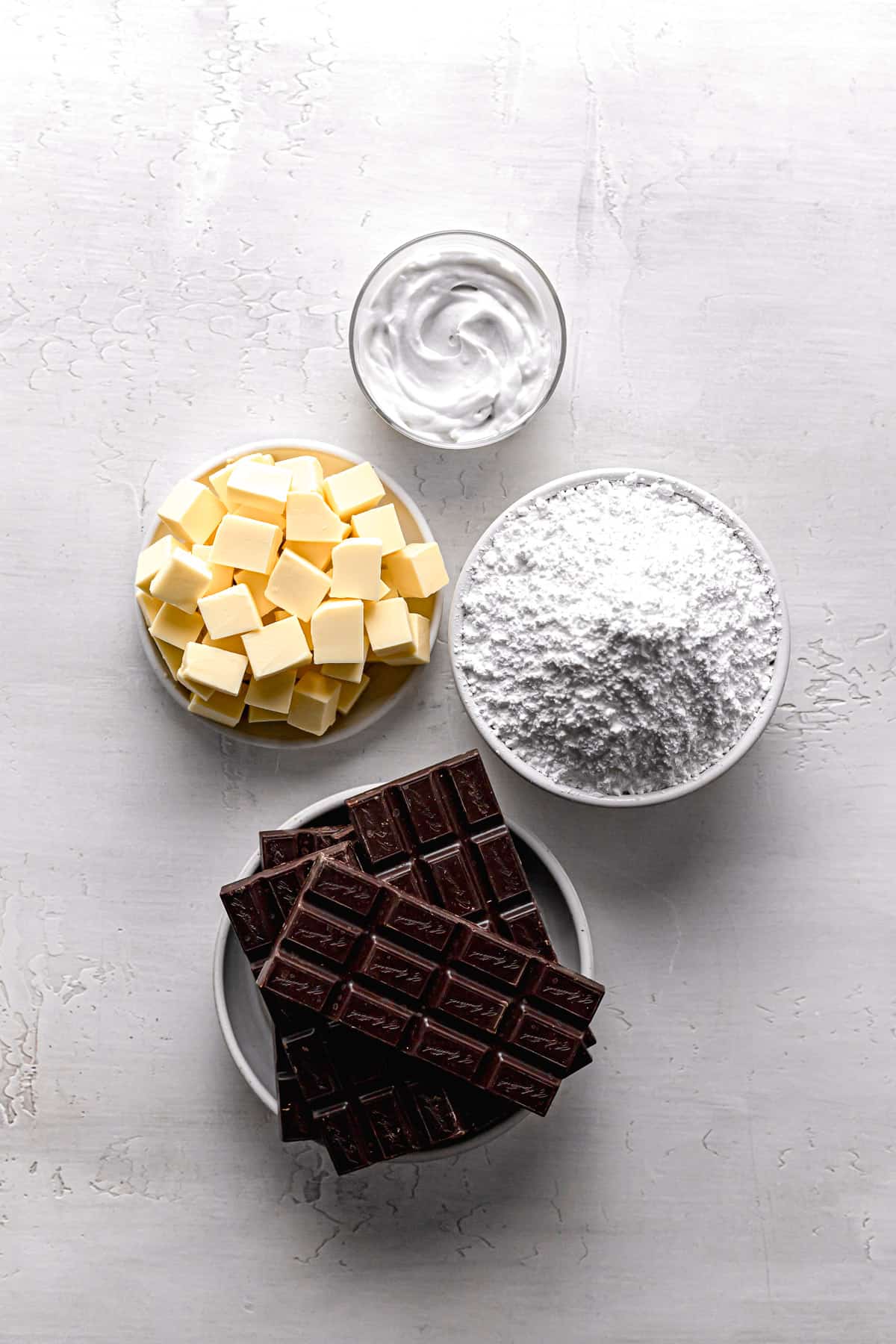 ingredients for frosting. 