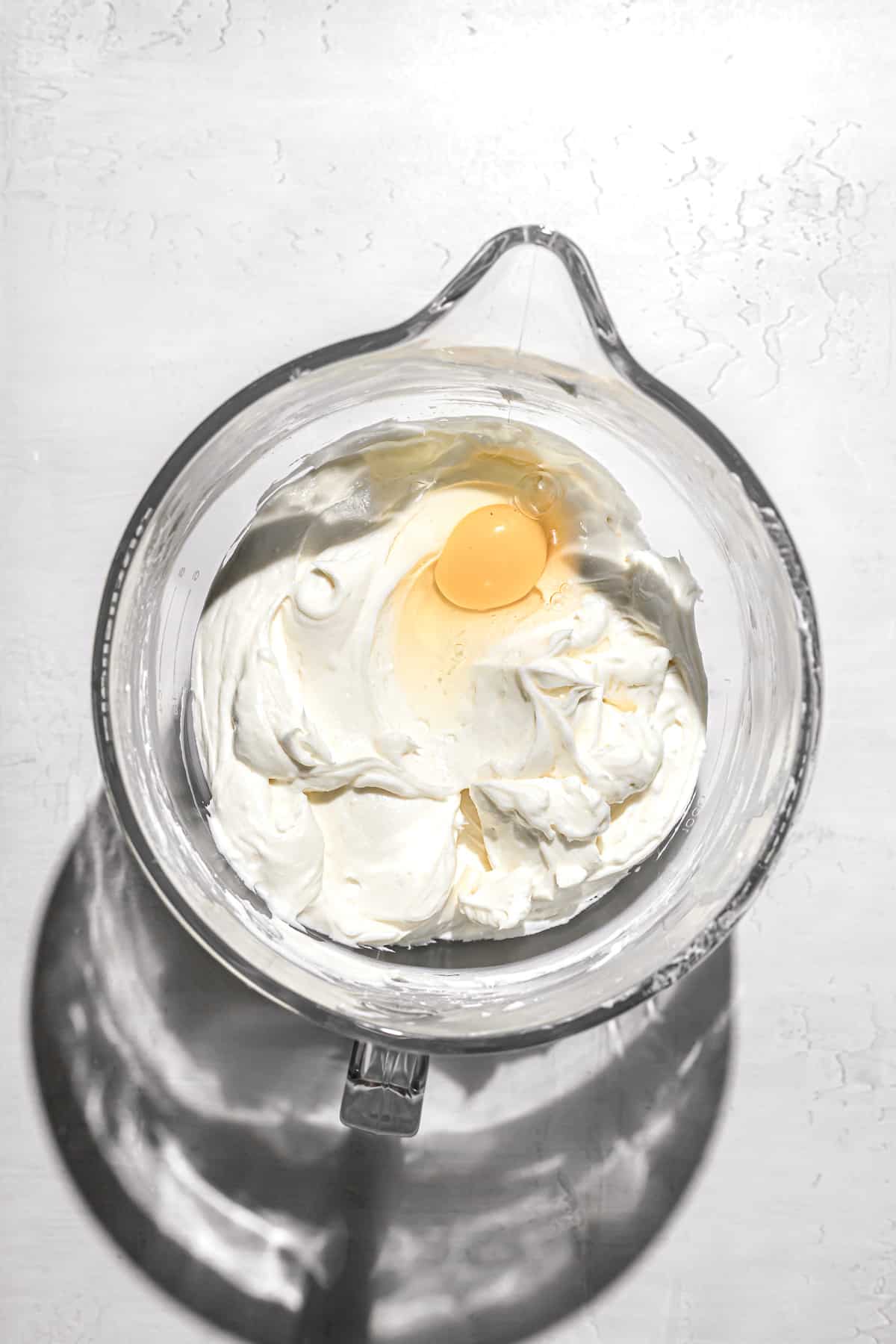 batter in bowl with egg