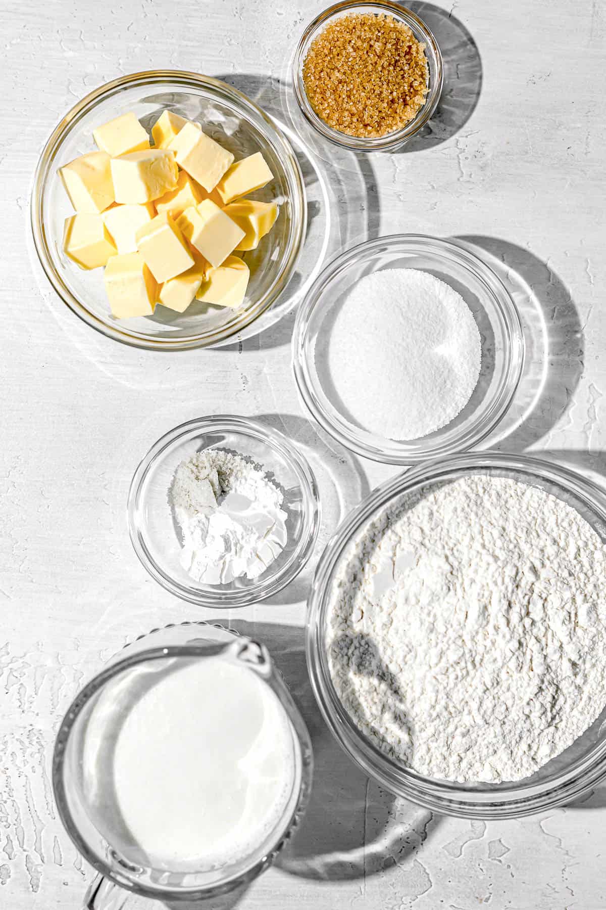 ingredients for cream biscuits