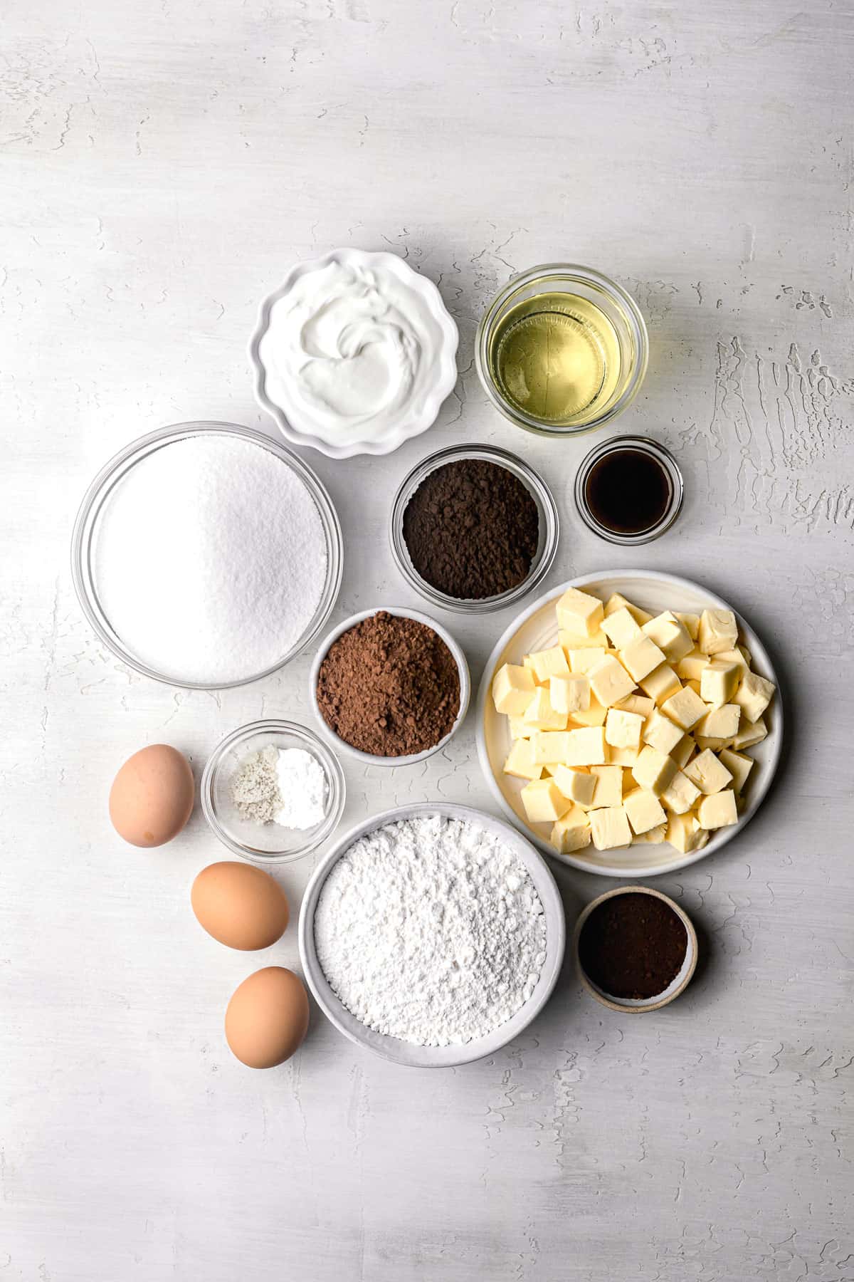 ingredients for chocolate bundt cake