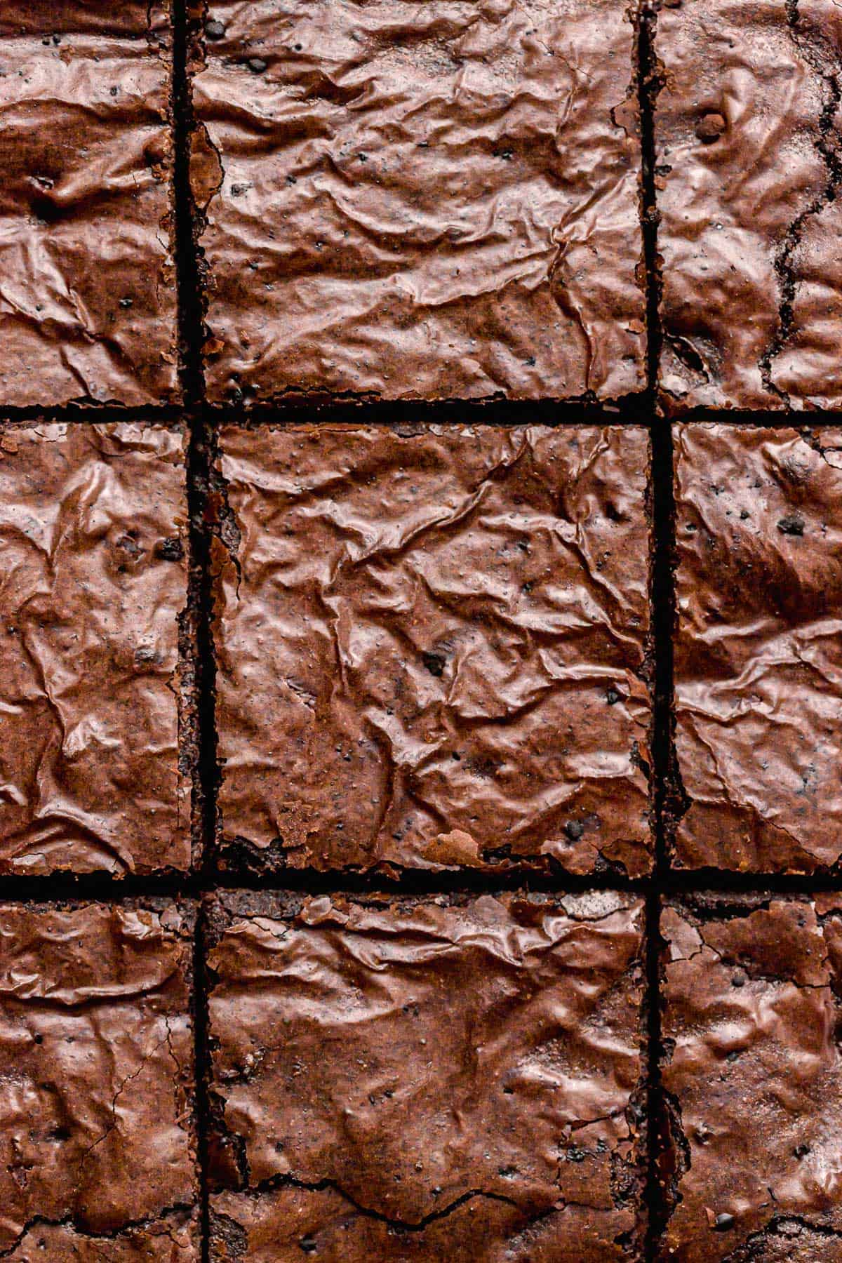 dairy free brownies cut into squares.
