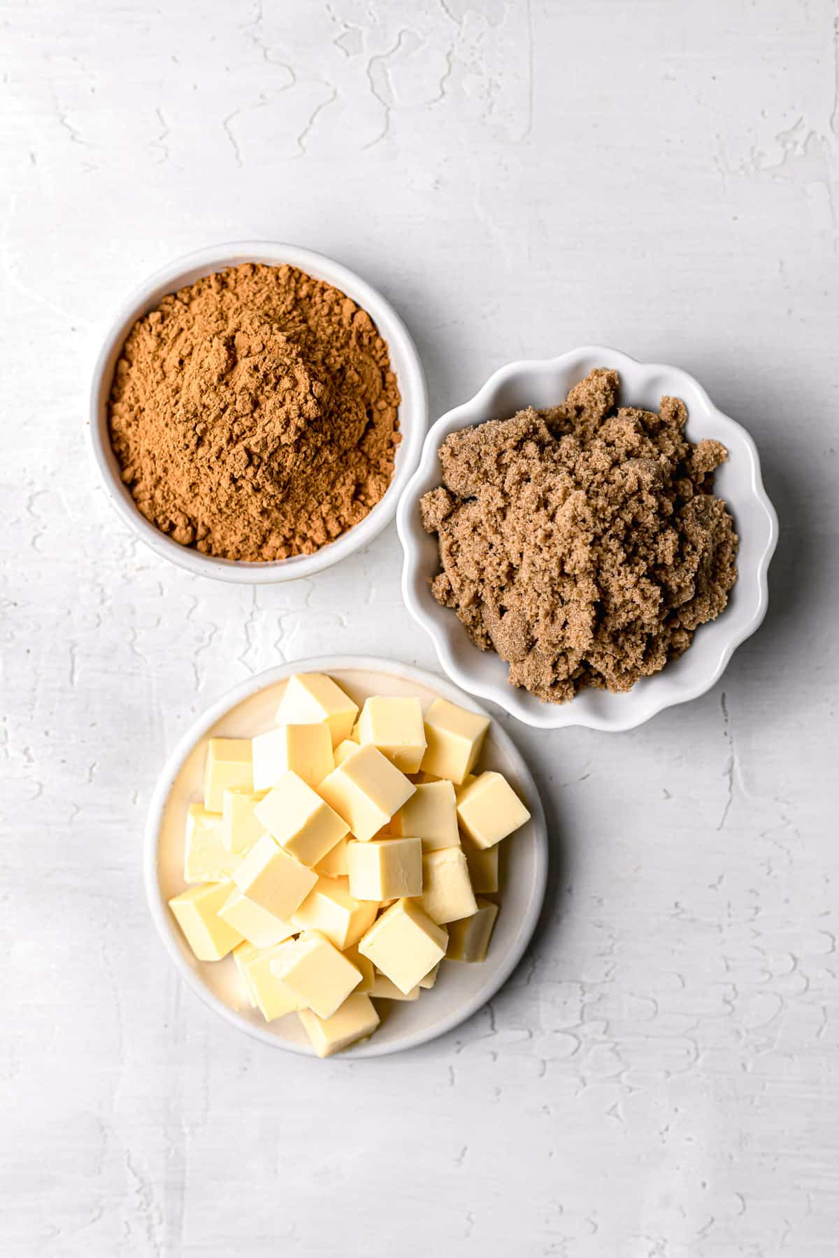 ingredients for cinnamon sugar filling.