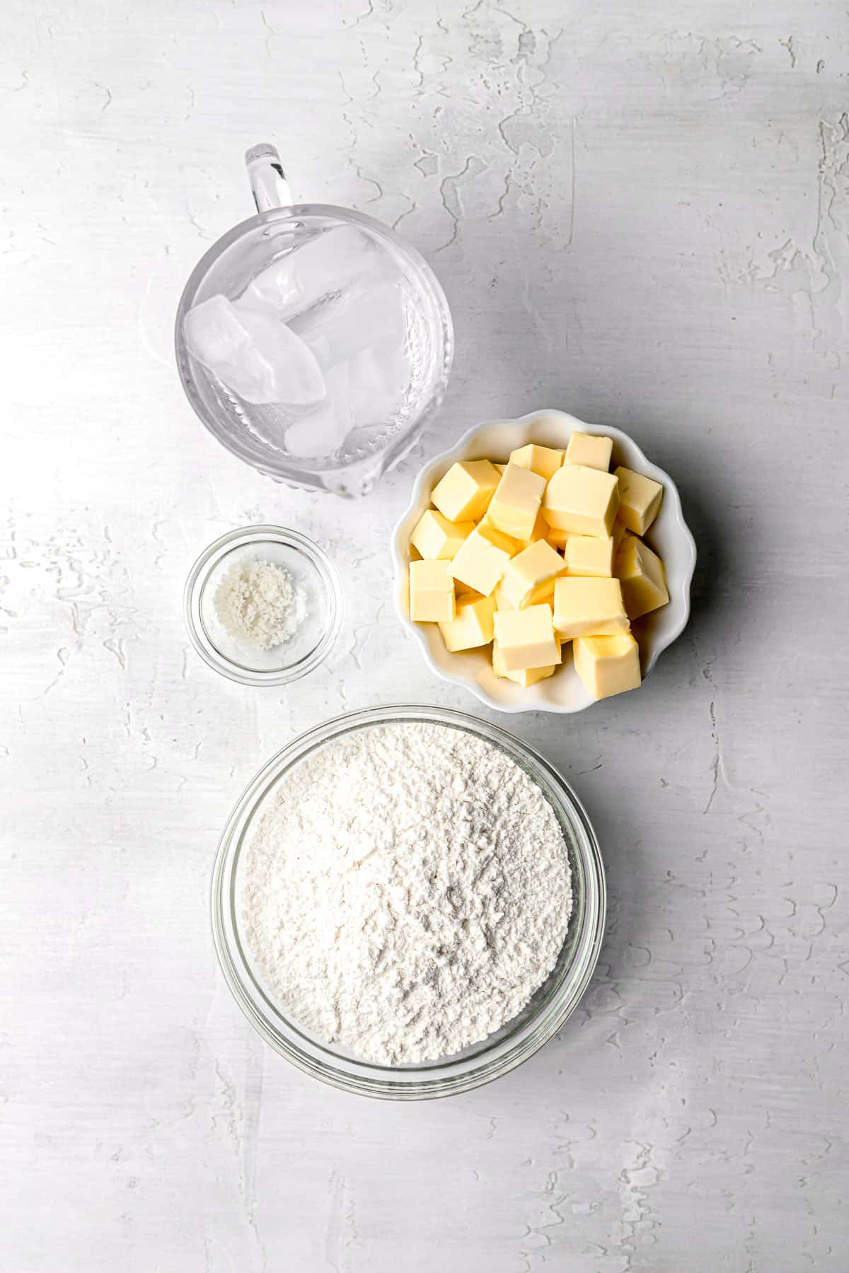 ingredients for pie dough.