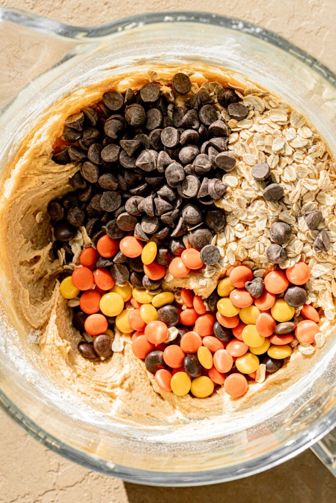 cookie dough in bowl.