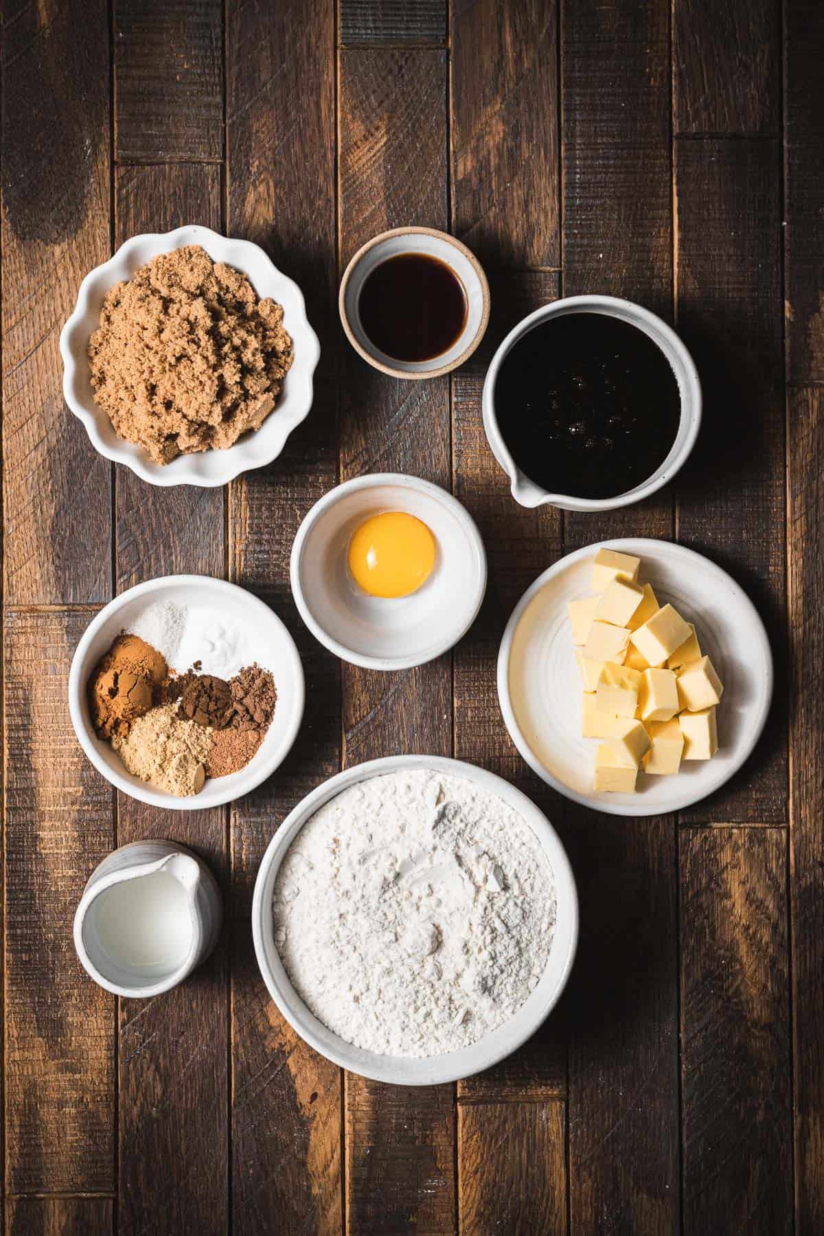 ingredients for gingerbread cookie dough