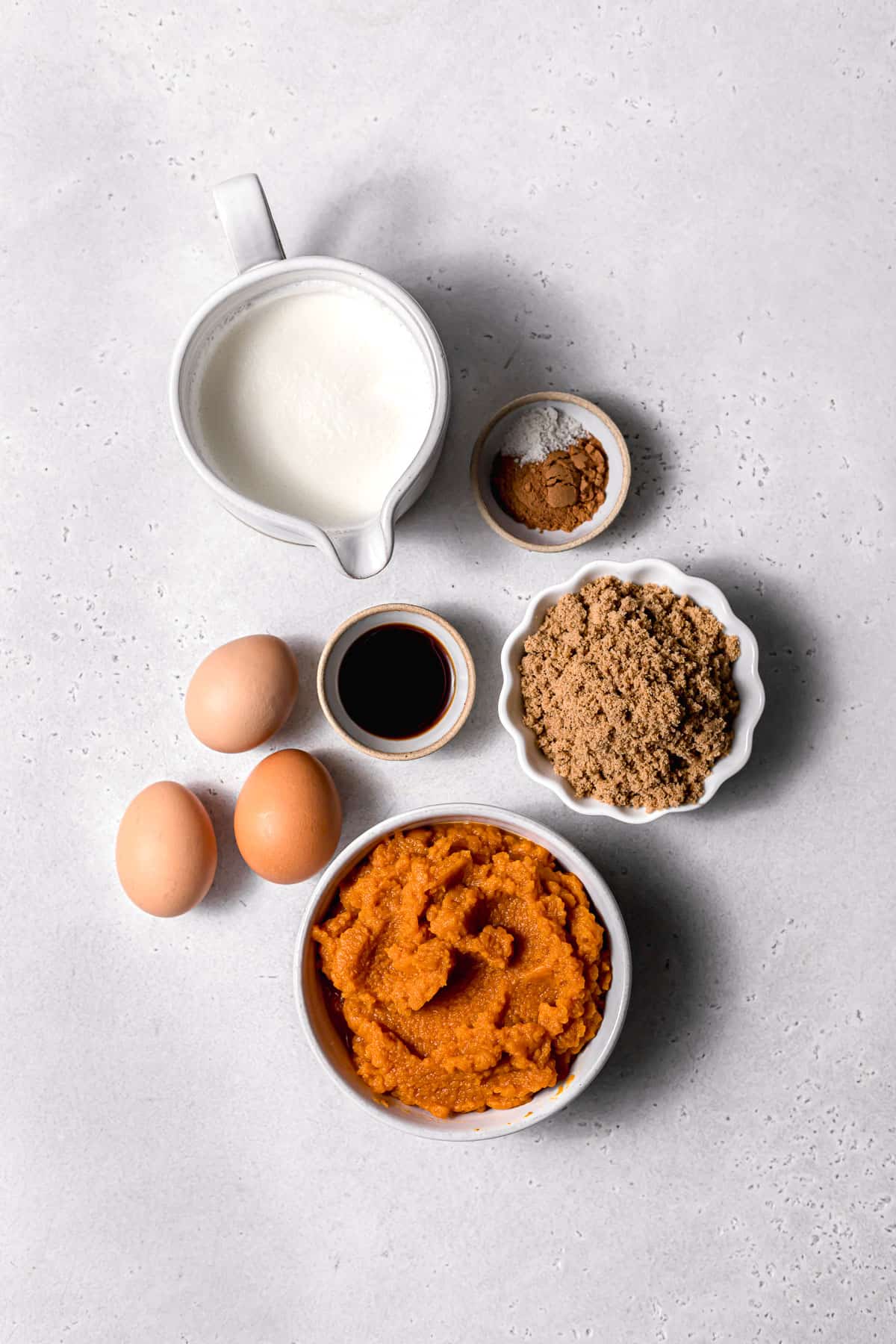 ingredients for pumpkin custard filling
