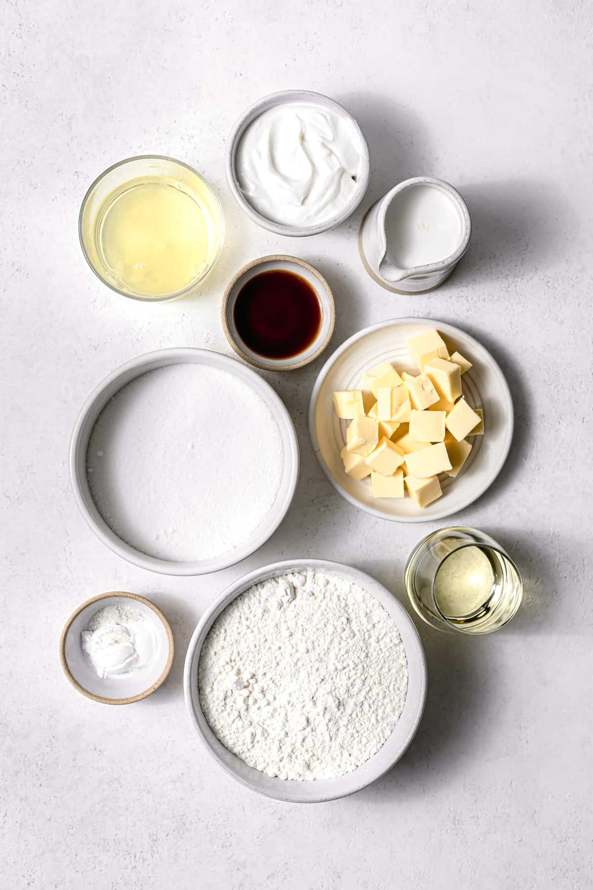ingredients for white cake.