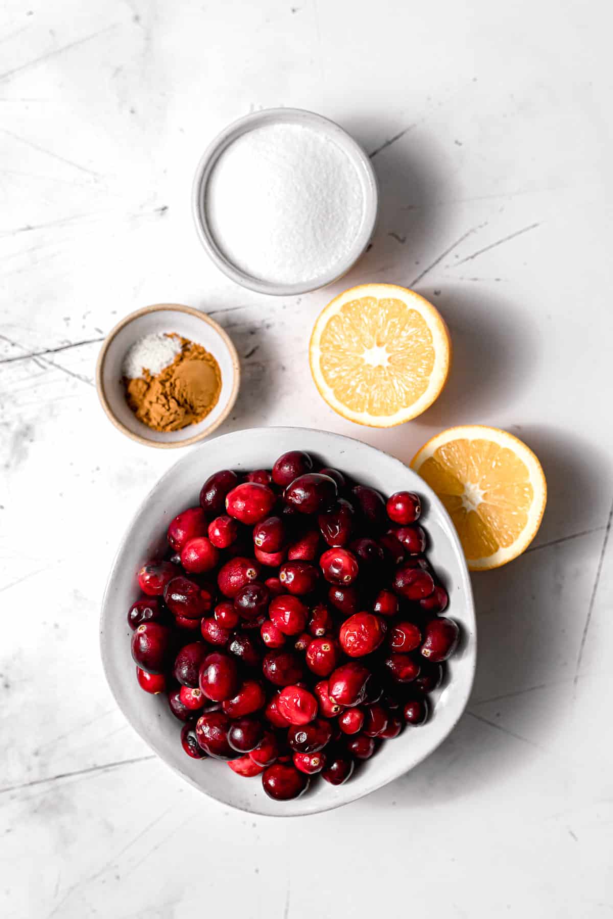ingredients for cranberry jam