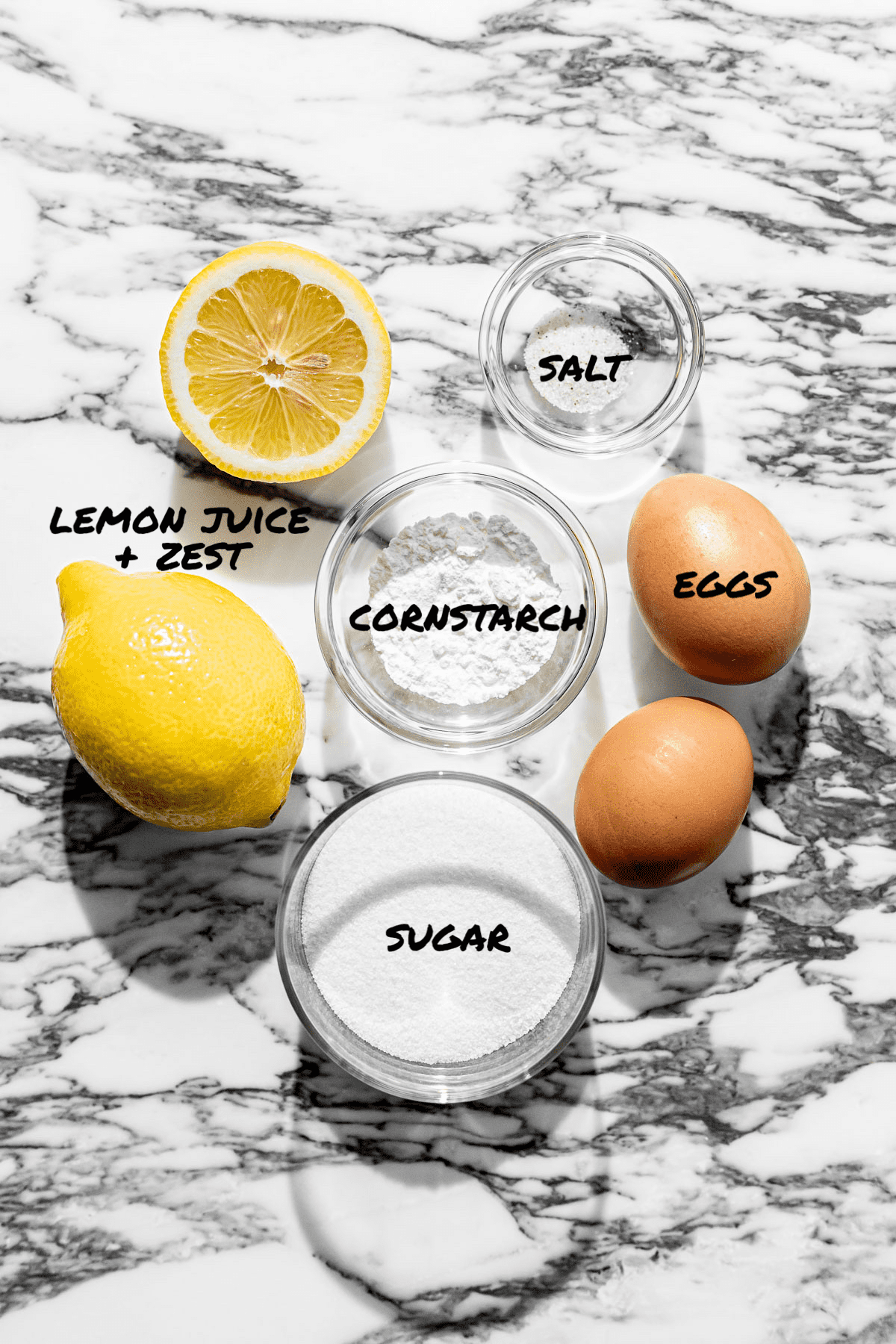 ingredients for the lemon filling.
