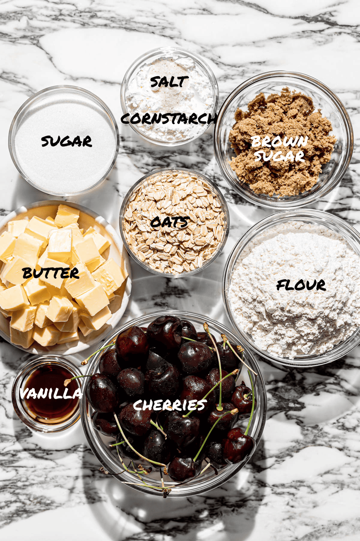 ingredients for cherry pie bars.