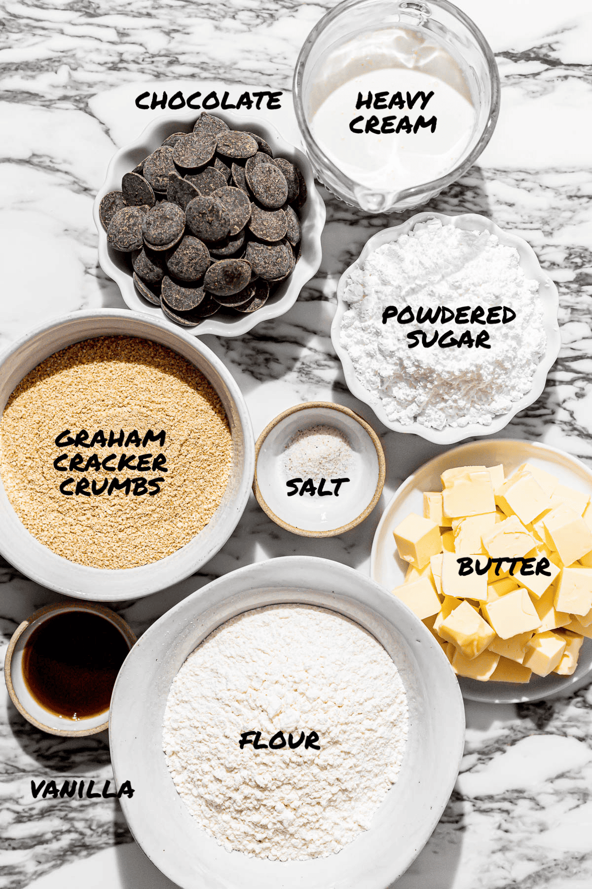 ingredients for smores bars.