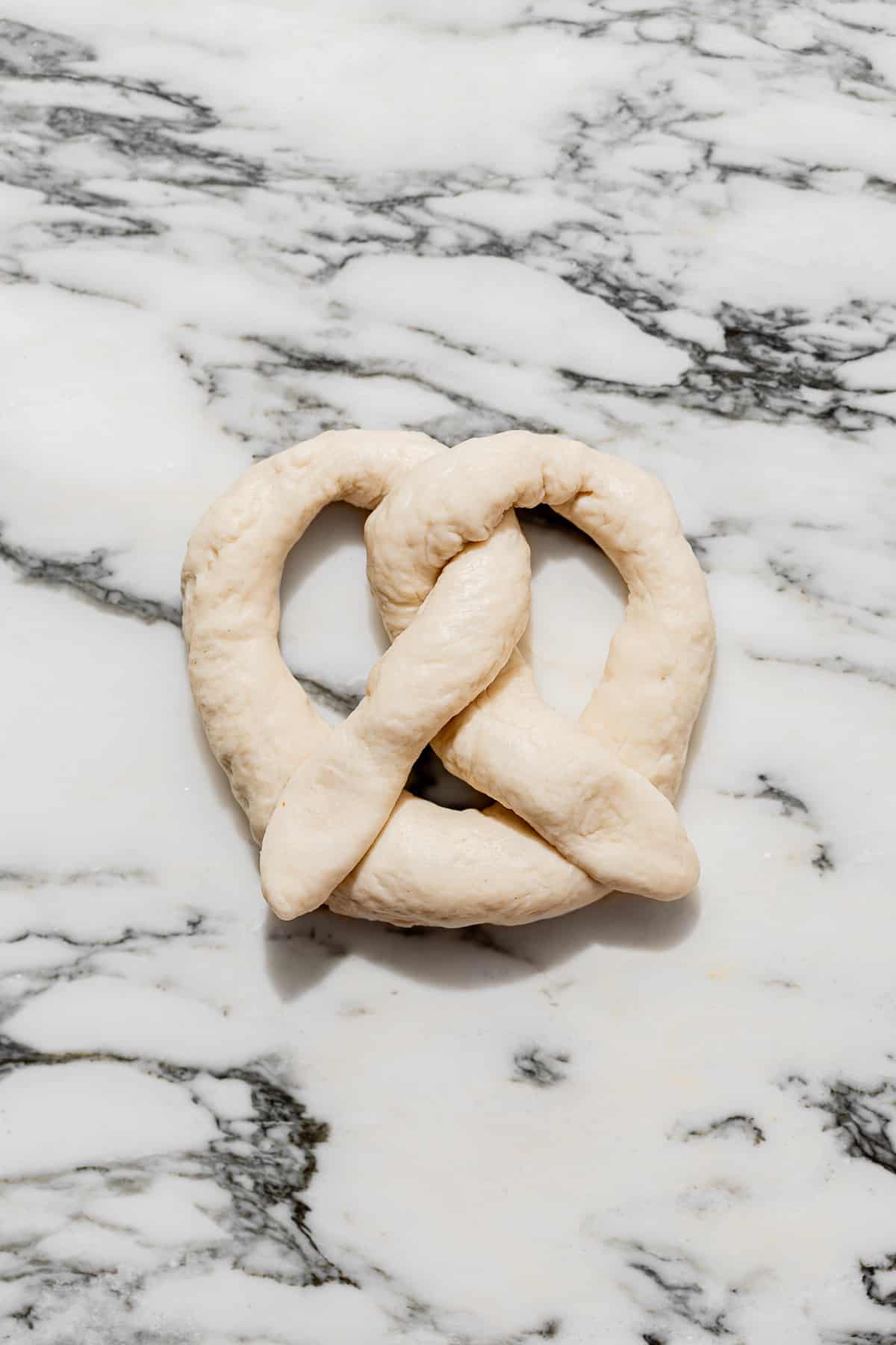 pretzel dough being shaped.