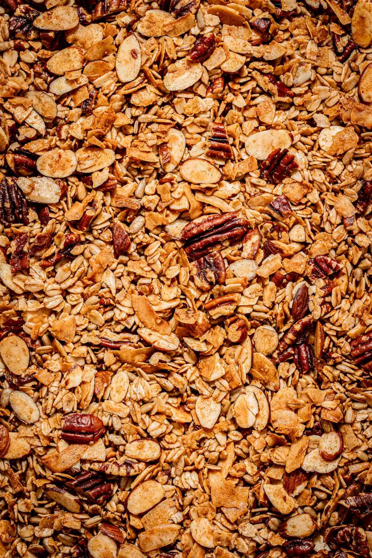 close up of maple nut granola without cherries.