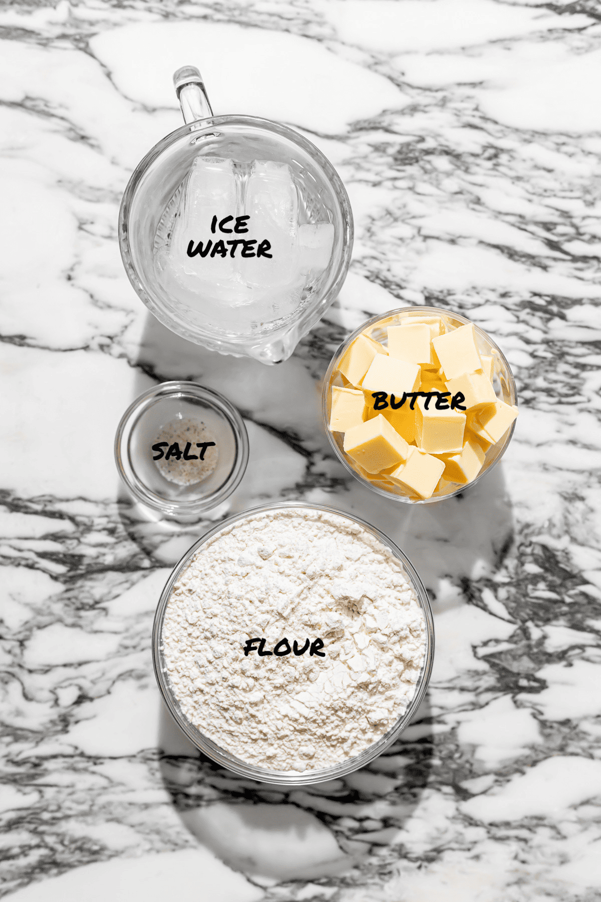 ingredients for galette crust.